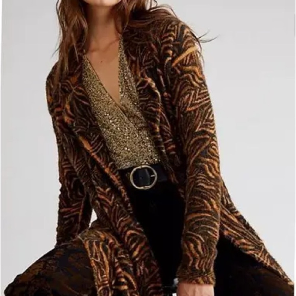 Free People Brown Bohemian Cardigan Sweater